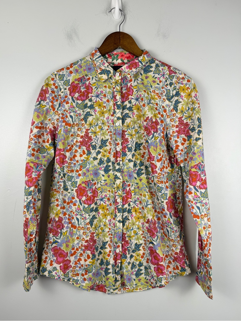 Liberty for J. crew floral button down blouse size 8
